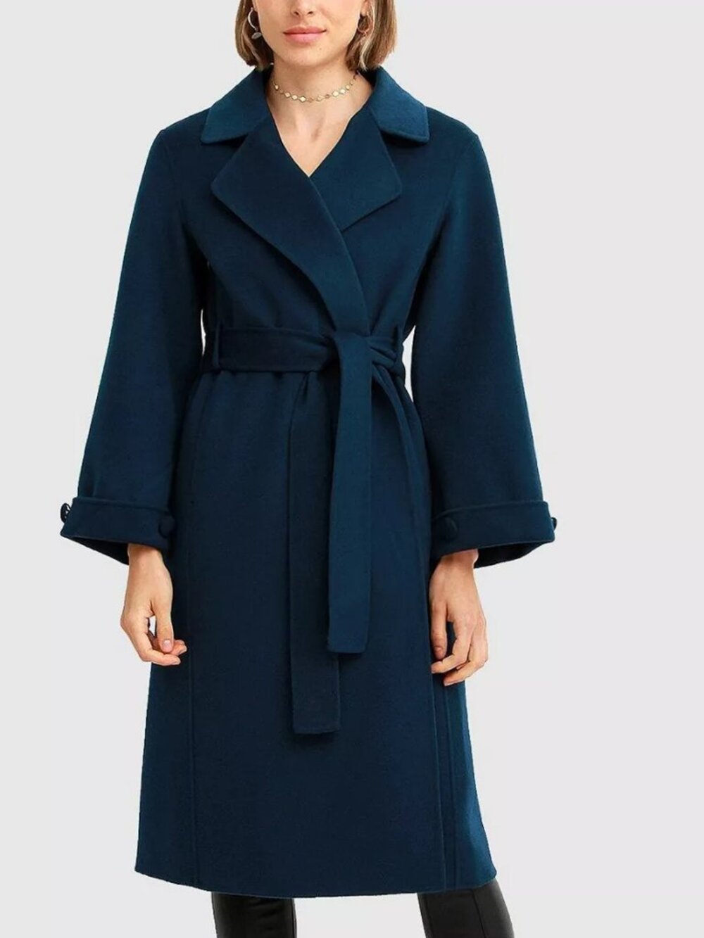 Belle & Bloom Stay Wild Oversize Wool Coat Dark Teal Size M NWT